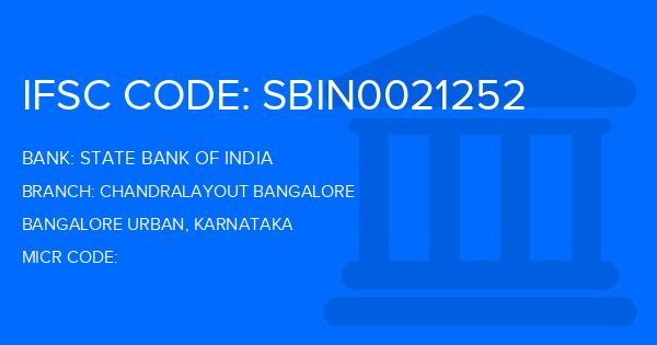 State Bank Of India (SBI) Chandralayout Bangalore Branch IFSC Code