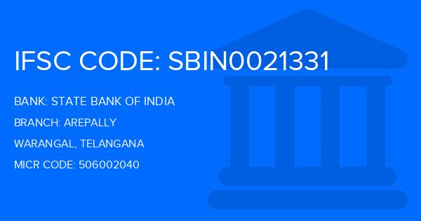 State Bank Of India (SBI) Arepally Branch IFSC Code