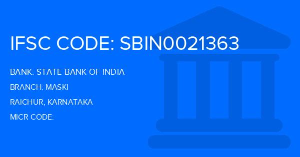 State Bank Of India (SBI) Maski Branch IFSC Code