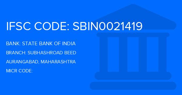 State Bank Of India (SBI) Subhashroad Beed Branch IFSC Code