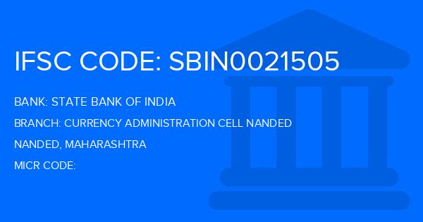 State Bank Of India (SBI) Currency Administration Cell Nanded Branch IFSC Code