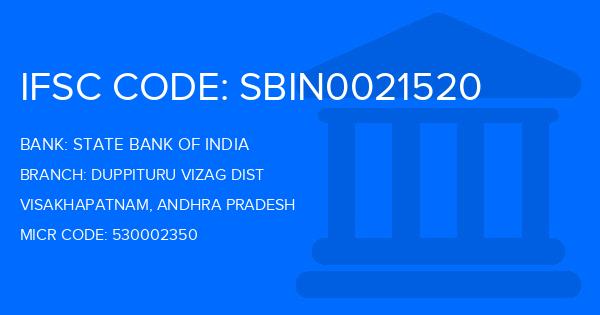 State Bank Of India (SBI) Duppituru Vizag Dist Branch IFSC Code