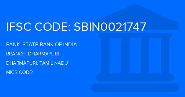 State Bank Of India (SBI) Dharmapuri Branch IFSC Code