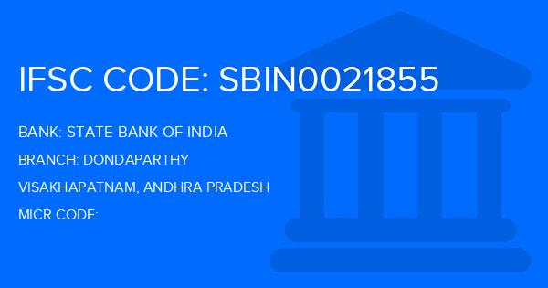 State Bank Of India (SBI) Dondaparthy Branch IFSC Code