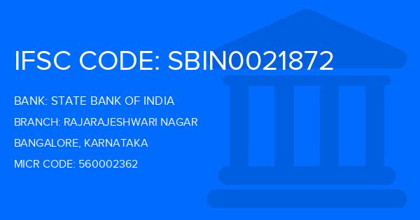 State Bank Of India (SBI) Rajarajeshwari Nagar Branch IFSC Code