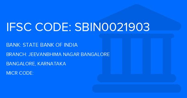 State Bank Of India (SBI) Jeevanbhima Nagar Bangalore Branch IFSC Code