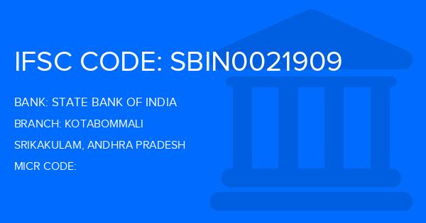 State Bank Of India (SBI) Kotabommali Branch IFSC Code