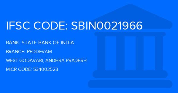 State Bank Of India (SBI) Peddevam Branch IFSC Code