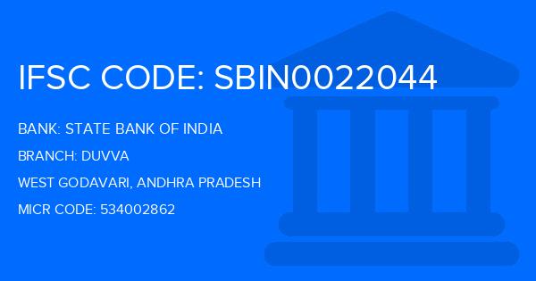 State Bank Of India (SBI) Duvva Branch IFSC Code