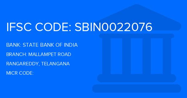 State Bank Of India (SBI) Mallampet Road Branch IFSC Code