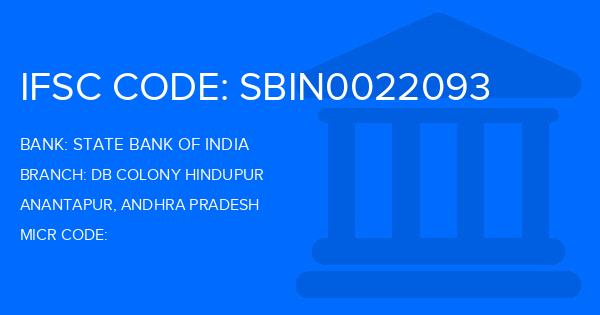 State Bank Of India (SBI) Db Colony Hindupur Branch IFSC Code