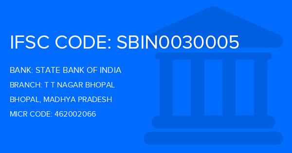 State Bank Of India (SBI) T T Nagar Bhopal Branch IFSC Code