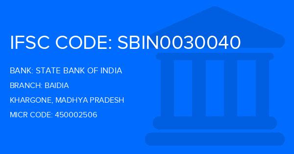 State Bank Of India (SBI) Baidia Branch IFSC Code