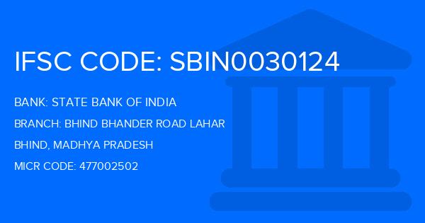 State Bank Of India (SBI) Bhind Bhander Road Lahar Branch IFSC Code