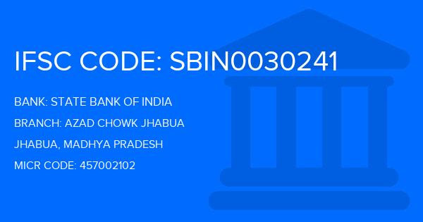 State Bank Of India (SBI) Azad Chowk Jhabua Branch IFSC Code