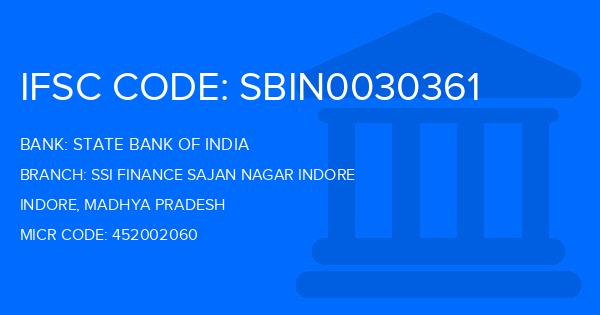 State Bank Of India (SBI) Ssi Finance Sajan Nagar Indore Branch IFSC Code