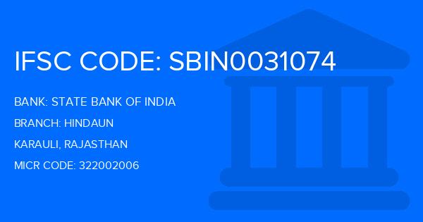 State Bank Of India (SBI) Hindaun Branch IFSC Code