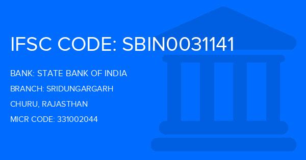 State Bank Of India (SBI) Sridungargarh Branch IFSC Code