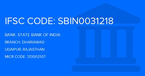 State Bank Of India (SBI) Dhariawad Branch IFSC Code