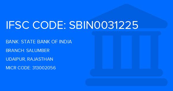 State Bank Of India (SBI) Salumber Branch IFSC Code