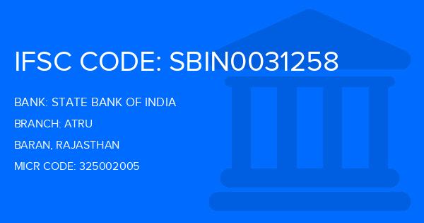 State Bank Of India (SBI) Atru Branch IFSC Code