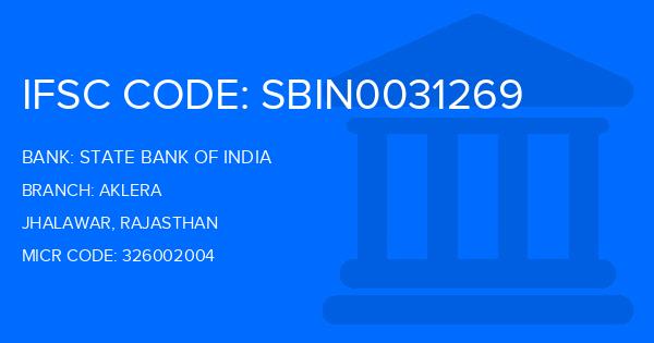 State Bank Of India (SBI) Aklera Branch IFSC Code