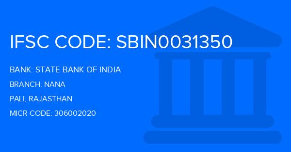 State Bank Of India (SBI) Nana Branch IFSC Code