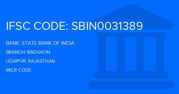 State Bank Of India (SBI) Badgaon Branch IFSC Code