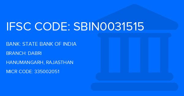 State Bank Of India (SBI) Dabri Branch IFSC Code