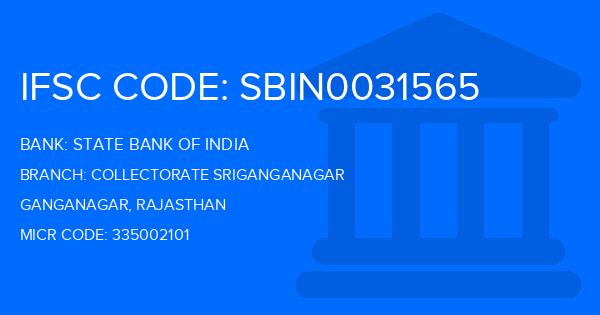 State Bank Of India (SBI) Collectorate Sriganganagar Branch IFSC Code