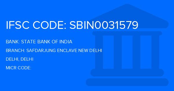 State Bank Of India (SBI) Safdarjung Enclave New Delhi Branch IFSC Code