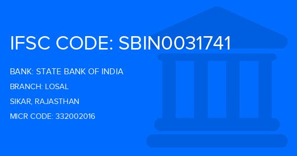 State Bank Of India (SBI) Losal Branch IFSC Code