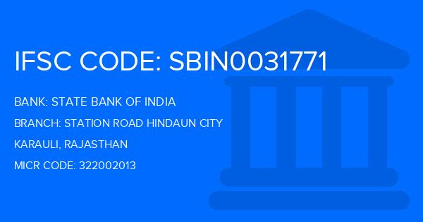 State Bank Of India (SBI) Station Road Hindaun City Branch IFSC Code