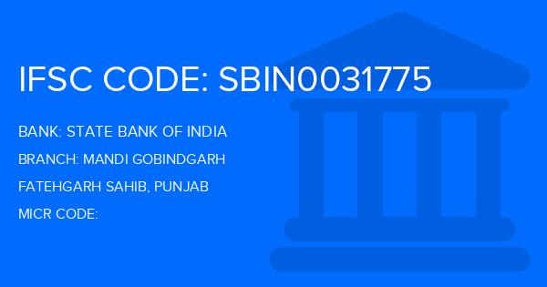 State Bank Of India (SBI) Mandi Gobindgarh Branch IFSC Code