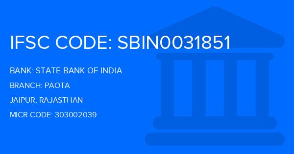 State Bank Of India (SBI) Paota Branch IFSC Code