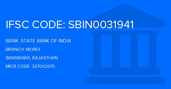 State Bank Of India (SBI) Mordi Branch IFSC Code