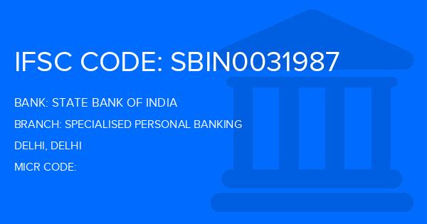 State Bank Of India (SBI) Specialised Personal Banking Branch IFSC Code