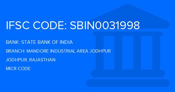 State Bank Of India (SBI) Mandore Industrial Area Jodhpur Branch IFSC Code