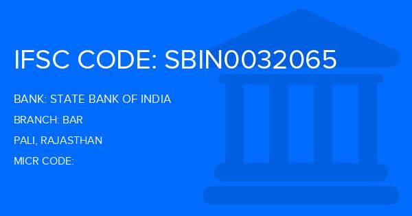 State Bank Of India (SBI) Bar Branch IFSC Code