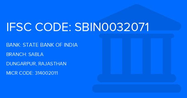 State Bank Of India (SBI) Sabla Branch IFSC Code