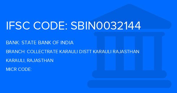 State Bank Of India (SBI) Collectrate Karauli Distt Karauli Rajasthan Branch IFSC Code