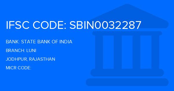 State Bank Of India (SBI) Luni Branch IFSC Code