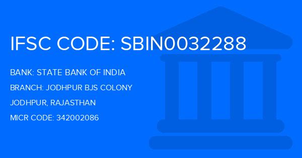 State Bank Of India (SBI) Jodhpur Bjs Colony Branch IFSC Code