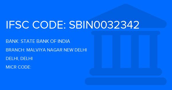 State Bank Of India (SBI) Malviya Nagar New Delhi Branch IFSC Code