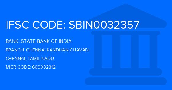 State Bank Of India (SBI) Chennai Kandhan Chavadi Branch IFSC Code