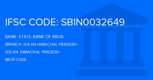 State Bank Of India (SBI) Solan Himachal Pradesh Branch IFSC Code