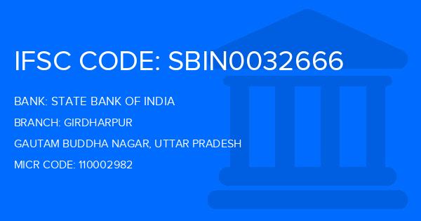 State Bank Of India (SBI) Girdharpur Branch IFSC Code