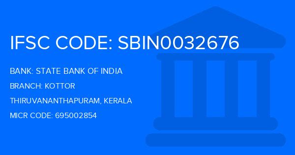 State Bank Of India (SBI) Kottor Branch IFSC Code