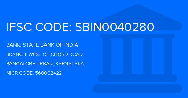 State Bank Of India (SBI) West Of Chord Road Branch IFSC Code