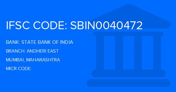 State Bank Of India (SBI) Andheri East Branch IFSC Code